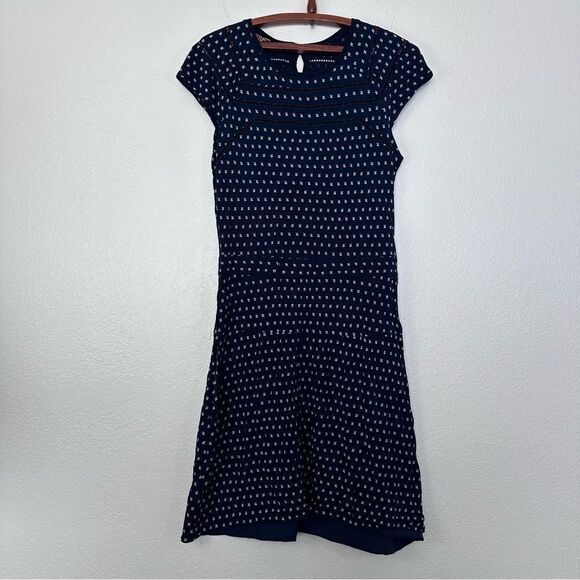 Tory Burch Navy Blue Patterned Women's Dress Size M - Picture 1 of 8